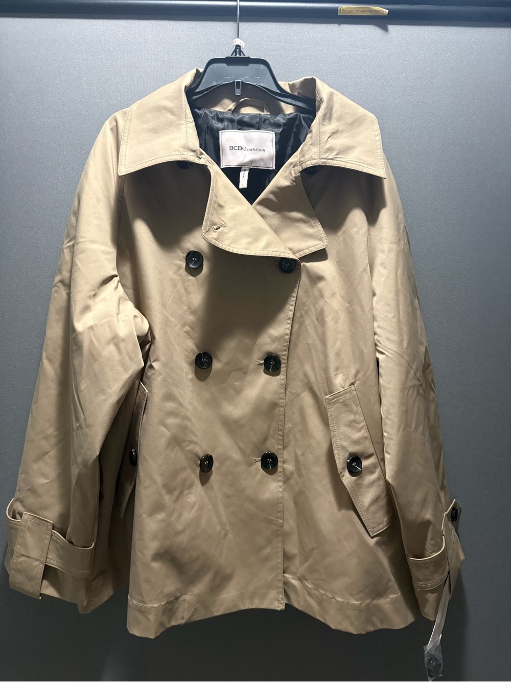 BCBGeneration Women's Tan Double-Breasted Trench Coat